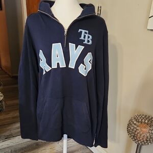 Pink By Victoria's Secret Tampa Bay Navy Blue Half-Zip Top